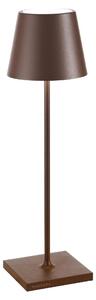 Zafferano Lampada a led da tavolo Poldina Pro Corten ricaricabile e dimmerabile con batteria fino a 12 ore. Da uso esterno IP65
