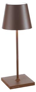 Zafferano Lampada a led da tavolo Poldina Pro Mini Corten ricaricabile e dimmerabile con batteria fino a 12 ore