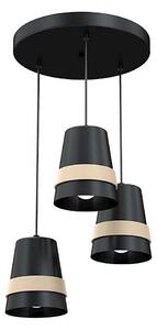 Lampadario a sospensione con filo VENEZIA 3xE27/60W/230V nero