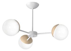 Lampadario a sospensione con supporto rigido SFERA WOOD 3xE14/40W/230V bianco