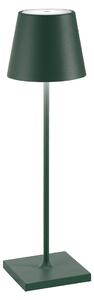 Zafferano Lampada a led da tavolo Poldina Pro Verde Scuro ricaricabile e dimmerabile con batteria fino a 12 ore