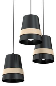 Lampadario a sospensione con filo VENEZIA 3xE27/60W/230V nero