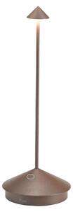 Lampada a led da tavolo Pina Pro Corten ricaricabile e dimmerabile senza fili Zafferano 2200-2700-3000K IP54 Batteria da 12h