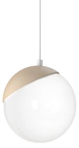Lampadario a sospensione con filo SFERA WOOD 1xE14/40W/230V bianco