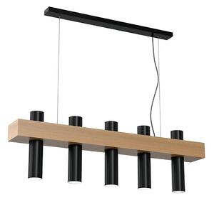 Lampadario a sospensione con filo WEST 5xGU10/25W/230V nero