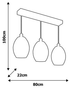Lampadario a sospensione con filo BELIZE 3xE27/60W/230V