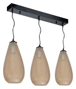 Lampadario a sospensione con filo PETRA 3xE27/60W/230V marrone