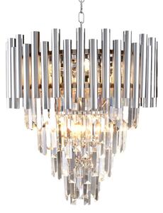 Lampadario di cristallo a sospensione con catena MADISON 9xE14/40W/230V cromo