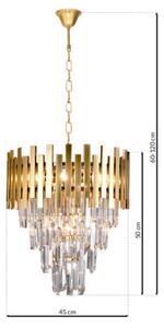 Lampadario in cristallo su catena ASPEN GOLD 9xE14/40W/230V