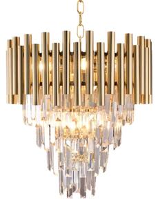 Lampadario in cristallo su catena MADISON 9xE14/40W/230V oro