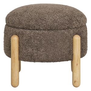 Pouf in tessuto bouclé marrone Medas - House Nordic