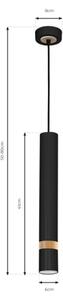 Lampadario a sospensione con filo JOKER BLACK WOOD 1xGU10/8W/230V
