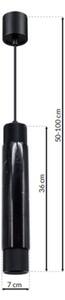 Lampadario su fune MARBLE 1xGU10/8W/230V nero