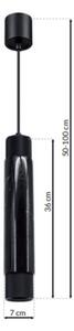 Lampadario su fune MARBLE 1xGU10/8W/230V nero/dorato
