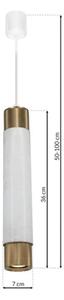 Lampadario a sospensione con filo Marble white/brass 1xGU10/8W/230V