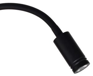 Lampada da parete LED flessibile BASE LED/8W+LED/2W/230V nero/argento