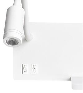 Applique LED SHELF LED/4W+LED/5W+LED/2W/230V + porta USB bianca