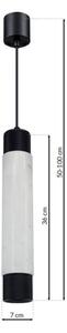 Lampadario a sospensione con filo MARBLE WHITE/BLACK 1xGU10/8W/230V