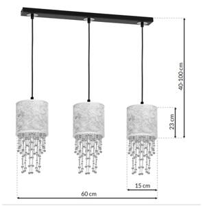 Lampadario a sospensione con filo ALMERIA 3xE27/60W/230V
