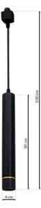 Lampadario LED su filo per sistema a binario TRACK PENDANT LED/3W/230V nero