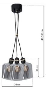 Lampadario su fune RICHMOND 3xE27/60W/230V