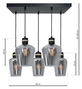 Lampadario su fune RICHMOND 5xE27/60W/230V