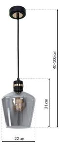 Lampadario su fune RICHMOND 1xE27/60W/230V