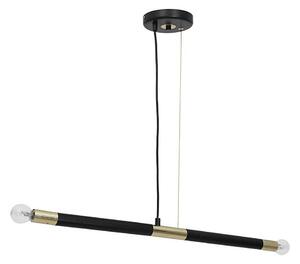 Lampadario a sospensione con filo BASTONE 2xE14/40W/230V nero/oro