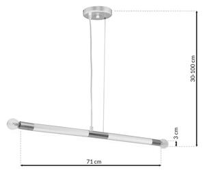 Lampadario a sospensione con filo BASTONE WHITE 2xE14/40W/230V bianco/cromo lucido