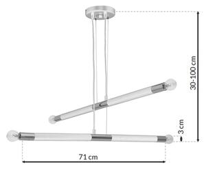 Lampadario su fune BASTONE WHITE 4xE14/40W/230V
