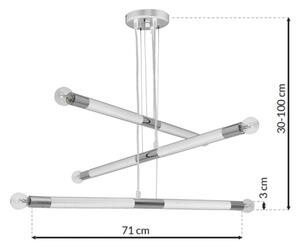 Lampadario su fune BASTONE WHITE 6xE14/40W/230V
