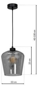 Lampadario su filo SANTIAGO 1xE27/60W/230V nero