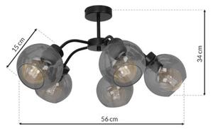 Lampadario a plafone SOFIA 5xE27/60W/230V nero