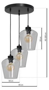 Lampadario su fune SANTIAGO 3xE27/60W/230V limpido