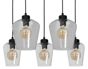 Lampadario su fune SANTIAGO 5xE27/60W/230V limpido