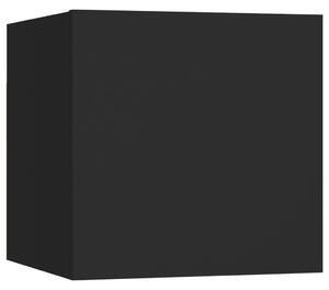 Mobile Porta TV a Parete Nero 30,5x30x30 cm
