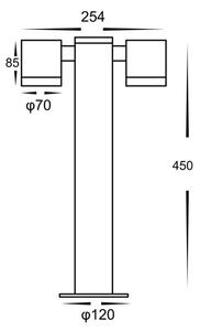 Lampada da esterno KETTO 2xGU10/60W/230V IP44 nera