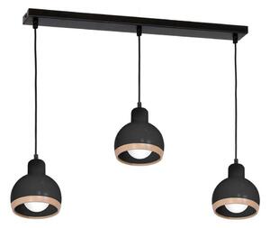 Lampadario su filo OVAL 3xE27/60W/230V nero