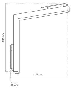 Luce a LED per sistema a binario MAGNETICO TRACK L-DOWN LED/24W/48V 4000K nero