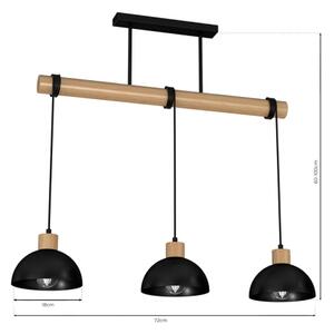 Lampadario su filo ERIK 3xE27/60W/230V beige/nero