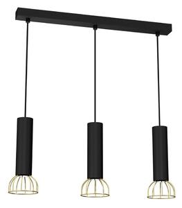 Lampadario su corda DANTE 3xGU10/25W/230V nero/oro