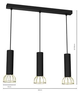 Lampadario su corda DANTE 3xGU10/25W/230V nero/oro