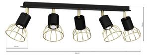 Luce Spot DANTE 5xGU10/25W/230V nero/oro