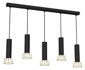 Lampadario su filo DANTE 5xGU10/25W/230V nero/oro