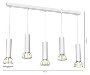 Lampadario su corda DANTE 5xGU10/25W/230V bianco/oro