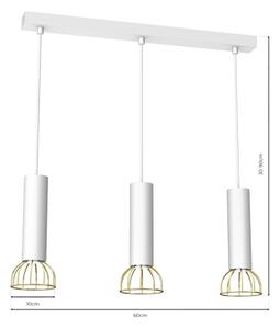 Lampadario su corda DANTE 3xGU10/25W/230V bianco/oro