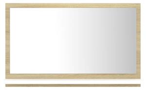 Specchio Bagno Bianco e Rovere Sonoma 60x10,5x37 cm Multistrato