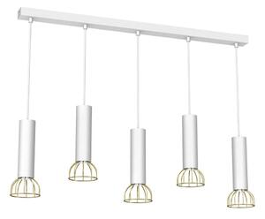 Lampadario su corda DANTE 5xGU10/25W/230V bianco/oro