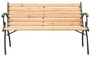 Panchina da Giardino 123 cm in Ghisa e Legno Massello di Abete