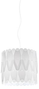 Sospensione Moderna Amanda Polilux ® Bianco E Metallo Cromo 1 Luce E27